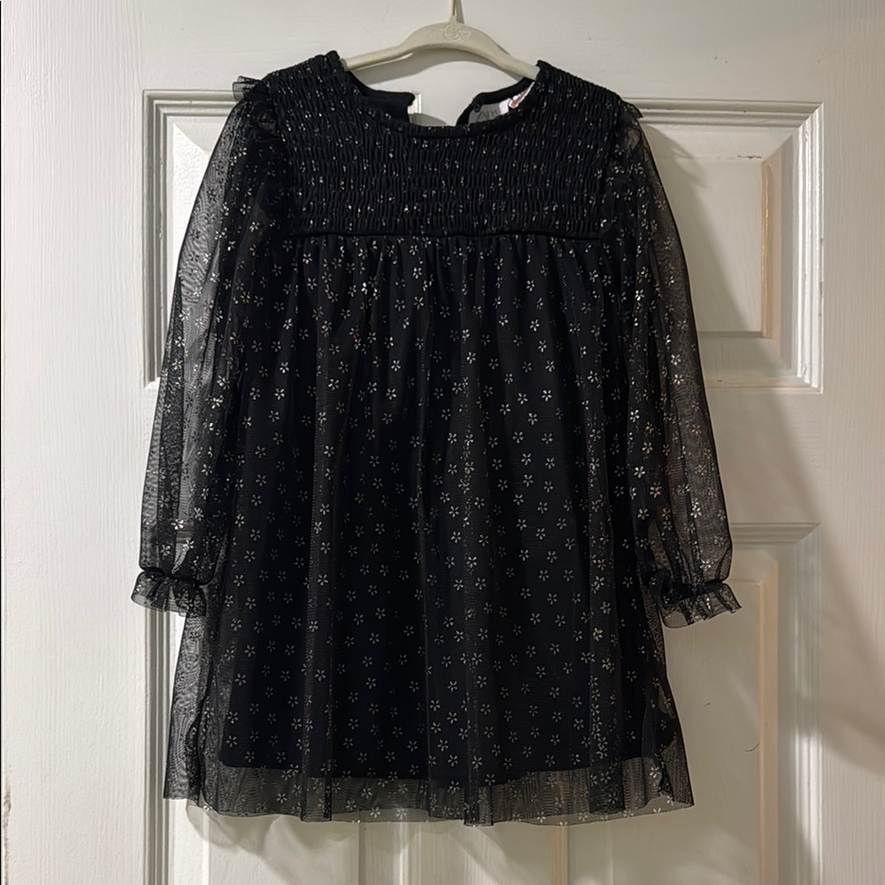 Zara Black Kids Dress with Silver Accents